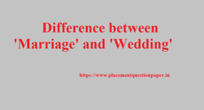 marriage vs wedding https://www.placementquestionpaper.in