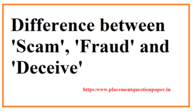 scam fraud and deceive https://www.placementquestionpaper.in